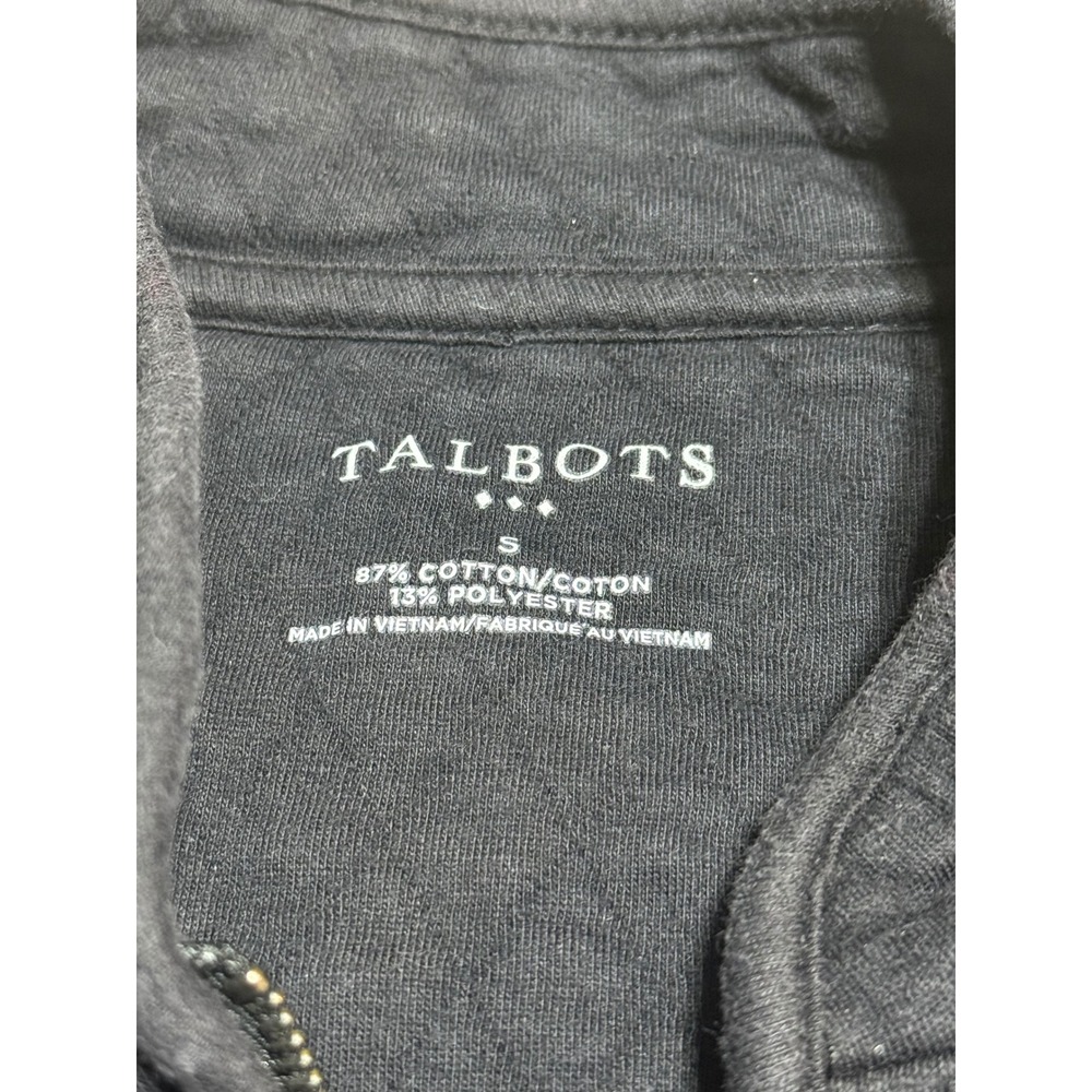 Talbots Quilted Jacket Women Small Gray Mock Neck Full Zip Cotton Blend Preloved - Picture 3 of 6